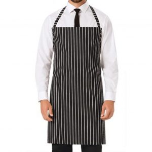 DICKIES Delantal sin Bolsillo con Correa DC54 Negro con Rayas Blancas