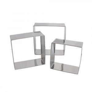 CHEF GOURMET MOLDE ACERO INOX. 3 UNI SET-02