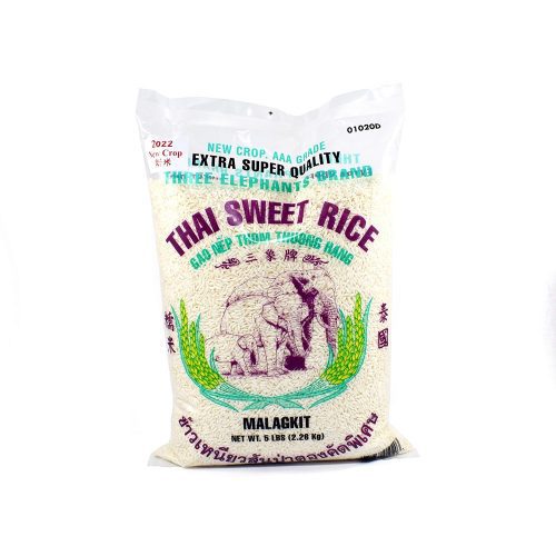 Three Elephants Rice THREE ELEPHANTS Arroz Glutinoso – 5 lb – Tienda Hong Kong Market