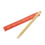 CHEFGO PALITOS BAMBU DESCART. TWIN CENVOLT. ROJA 23CM 100 PAR PAQ (1)