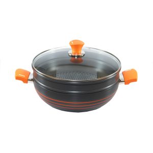OREN WOK VAPORIZADOR ALUM. ANONIZADO 28CM CAJ (2)