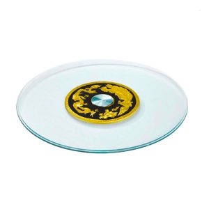 TEBIYO BASE GIRATORIA DE HIERRO CON VIDRIO TEMPLADO ZP-003