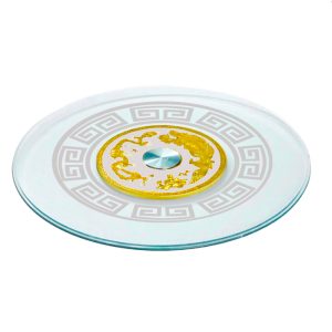 TEBIYO BASE GIRATORIA DE HIERRO CON VIDRIO TEMPLADO ZP-028