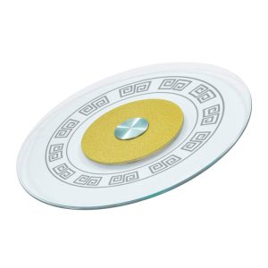 TEBIYO BASE GIRATORIA DE HIERRO CON VIDRIO TEMPLADO ZP-056